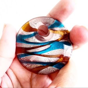 ITALIAN GLASS PENDANT accent jewelry Murano Italy